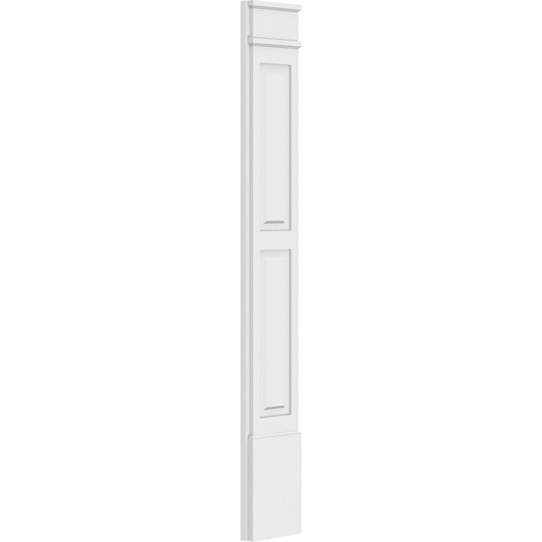 Ekena Millwork Two Equal Raised Panel PVC Pilaster w/Decorative Capital & Base, 10W x 72H x 2P, PR - PILP10X072DRP02-2