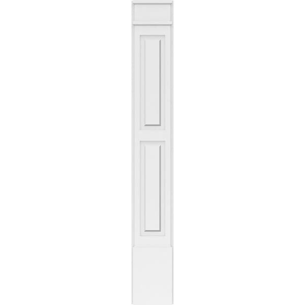 Ekena Millwork Two Equal Raised Panel PVC Pilaster w/Decorative Capital & Base, 10W x 72H x 2P, PR - PILP10X072DRP02-2