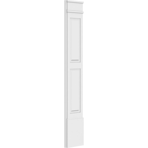 Ekena Millwork Two Equal Raised Panel PVC Pilaster w/Decorative Capital & Base, 12"W x 72"H x 2"P - PILP12X072DRP02-2