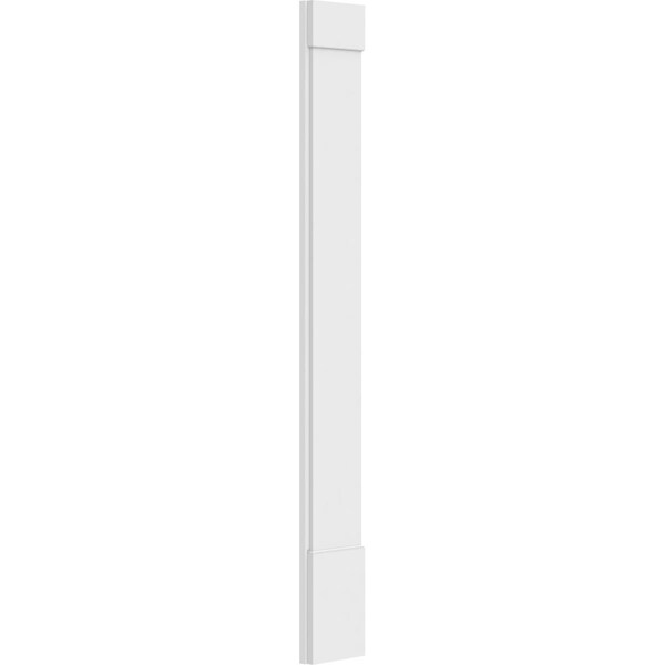 Ekena Millwork Plain PVC Pilaster w/Standard Capital & Base, 10"W x 82"H x 2"P - PILP10X082SM01-2
