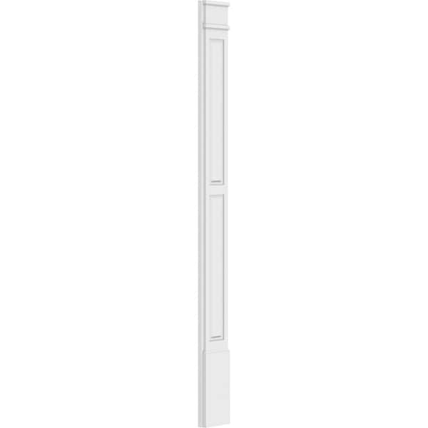 Ekena Millwork Two Equal Raised Panel PVC Pilaster w/Decorative Capital & Base, 8"W x 90"H x 2"P - PILP08X090DRP02-2