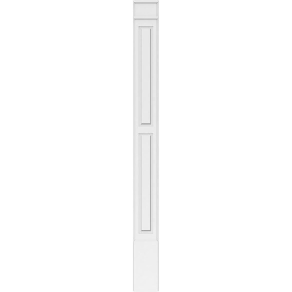 Ekena Millwork Two Equal Raised Panel PVC Pilaster w/Decorative Capital & Base, 8"W x 90"H x 2"P - PILP08X090DRP02-2