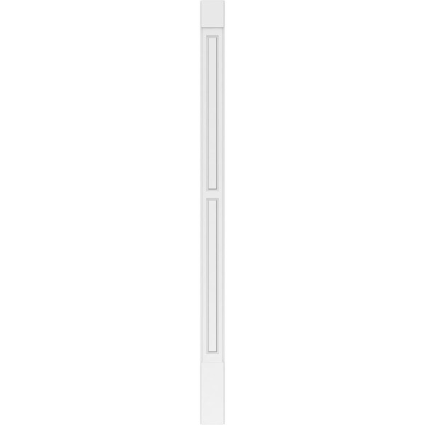 Ekena Millwork Two Equal Raised Panel PVC Pilaster w/Standard Capital & Base, 7W x 120H x 2P, PR - PILP07X120DRP01-2
