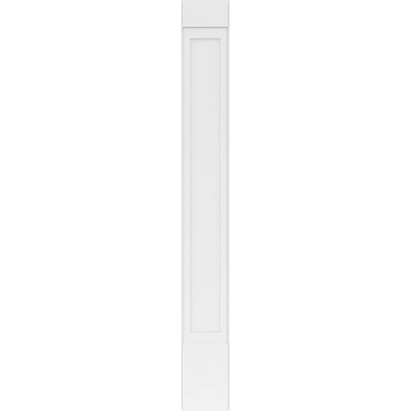 Ekena Millwork Flat Panel PVC Pilaster w/Standard Capital & Base, 12W x 102H x 2P, PR - PILP12X102FP01-2