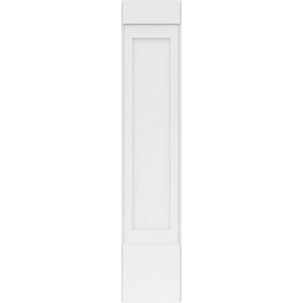 Ekena Millwork Flat Panel PVC Pilaster w/Standard Capital & Base, 12"W x 60"H x 2"P - PILP12X060FP01-2