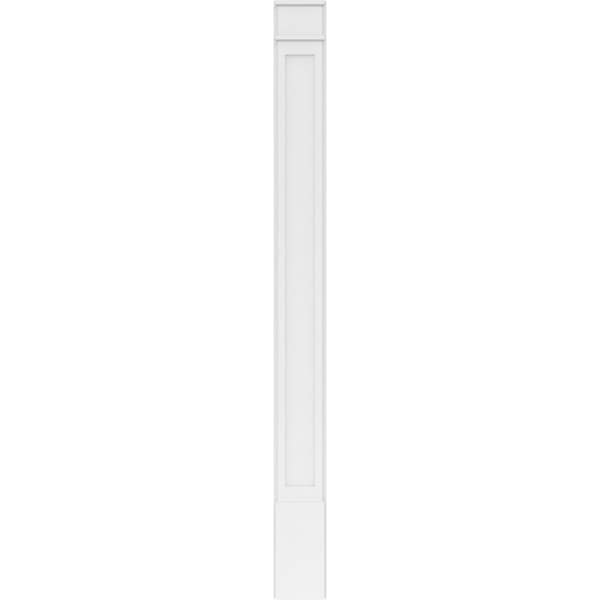 Ekena Millwork Flat Panel PVC Pilaster w/Decorative Capital & Base, 9"W x 102"H x 2"P - PILP09X102FP02-2