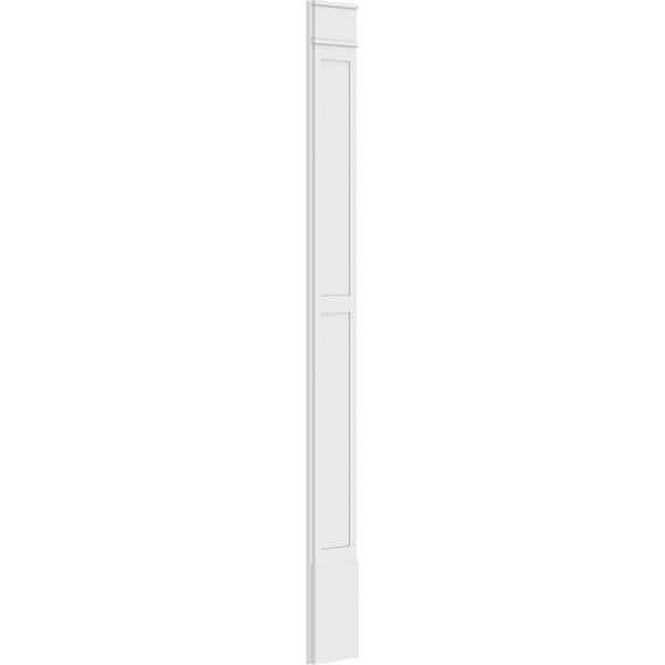 Ekena Millwork Two Equal Flat Panel PVC Pilaster w/Decorative Capital & Base, 12W x 120H x 2P, PR - PILP12X120DFP02-2