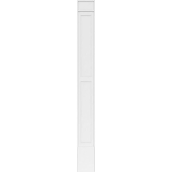 Ekena Millwork Two Equal Flat Panel PVC Pilaster w/Decorative Capital & Base, 12W x 120H x 2P, PR - PILP12X120DFP02-2