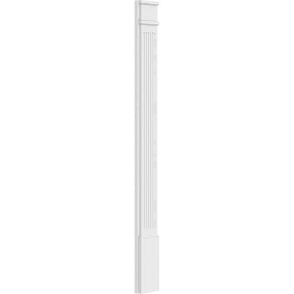 Ekena Millwork Fluted PVC Pilaster w/Decorative Capital & Base, 7"W x 72"H x 2"P - PILP07X072FL02-2