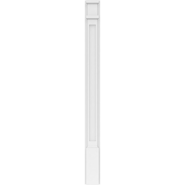Ekena Millwork Flat Panel PVC Pilaster w/Decorative Capital & Base, 4"W x 48"H x 2"P - PILP04X048FP02-2