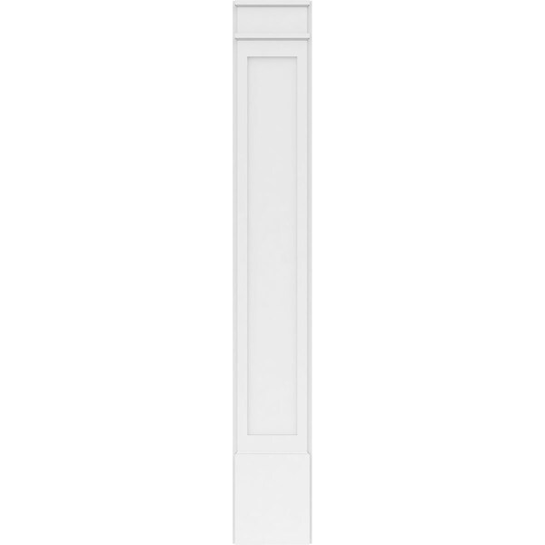 Ekena Millwork Flat Panel PVC Pilaster w/Decorative Capital & Base, 12"W x 82"H x 2"P - PILP12X082FP02-2
