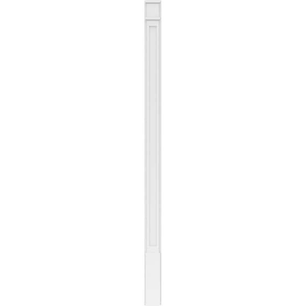 Ekena Millwork Flat Panel PVC Pilaster w/Decorative Capital & Base, 5"W x 90"H x 2"P - PILP05X090FP02-2