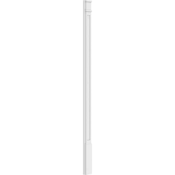 Ekena Millwork Flat Panel PVC Pilaster w/Decorative Capital & Base, 5"W x 90"H x 2"P - PILP05X090FP02-2