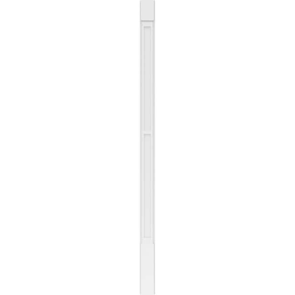 Ekena Millwork Two Equal Flat Panel PVC Pilaster w/Standard Capital & Base, 5"W x 96"H x 2"P - PILP05X096DFP01-2