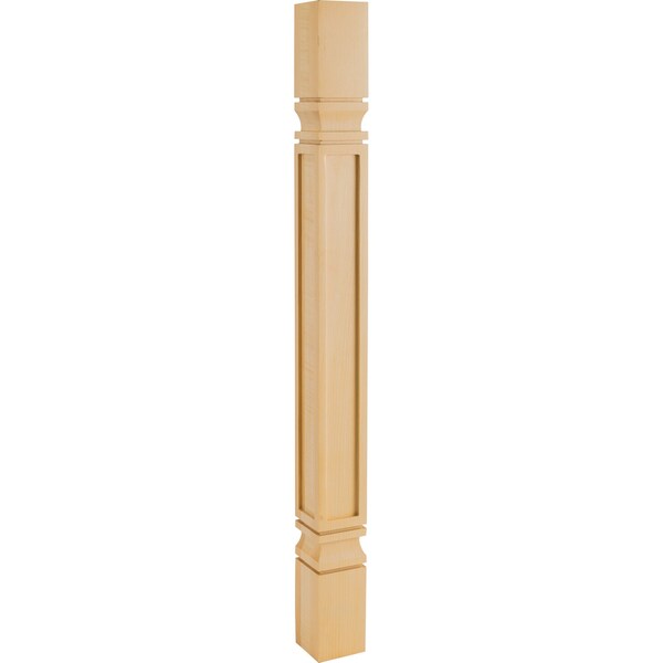 Hardware Resources 3" Wx3"Dx35-1/2"H Rubberwood Square Mission Post - PS-9-3RW