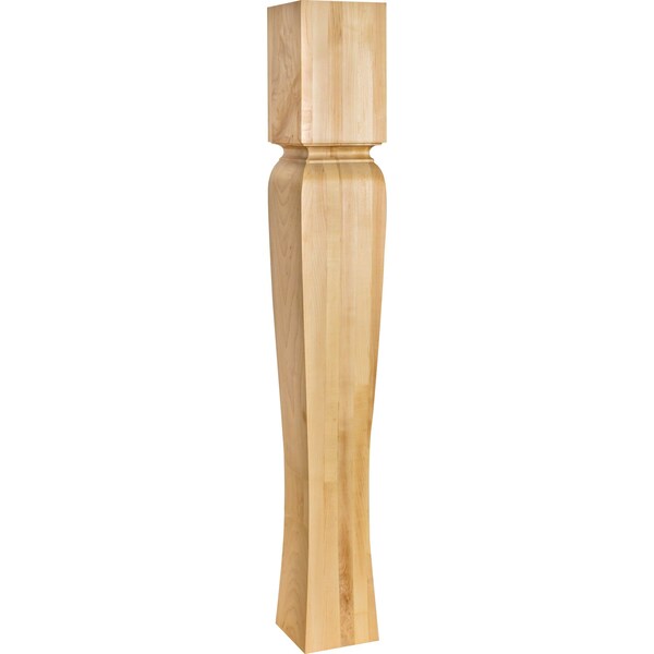 Hardware Resources 5" Wx5"Dx35-1/2"H Rubberwood Tapered Arts & Crafts Post - P64-5-RW