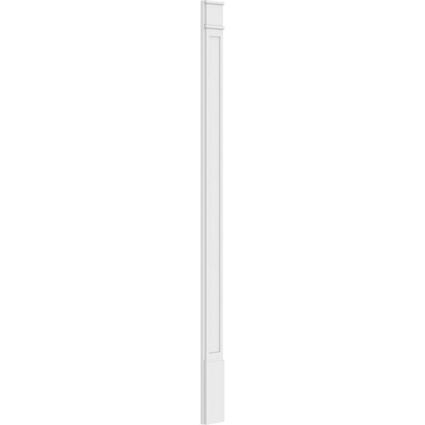 Ekena Millwork Flat Panel PVC Pilaster w/Decorative Capital & Base, 8W x 120H x 2P, PR - PILP08X120FP02-2
