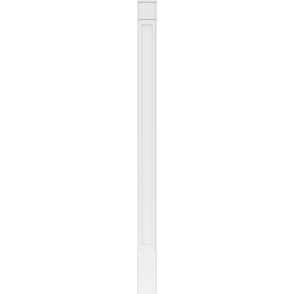 Ekena Millwork Flat Panel PVC Pilaster w/Decorative Capital & Base, 8W x 120H x 2P, PR - PILP08X120FP02-2