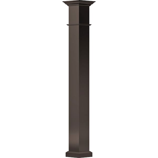 Ekena Millwork 9" x 12' Endura-Aluminum Wellington Style Column, Square Shaft (Load-Bearing 15,000 lbs) Non-Tapered - EA0912ENPSCWEWE