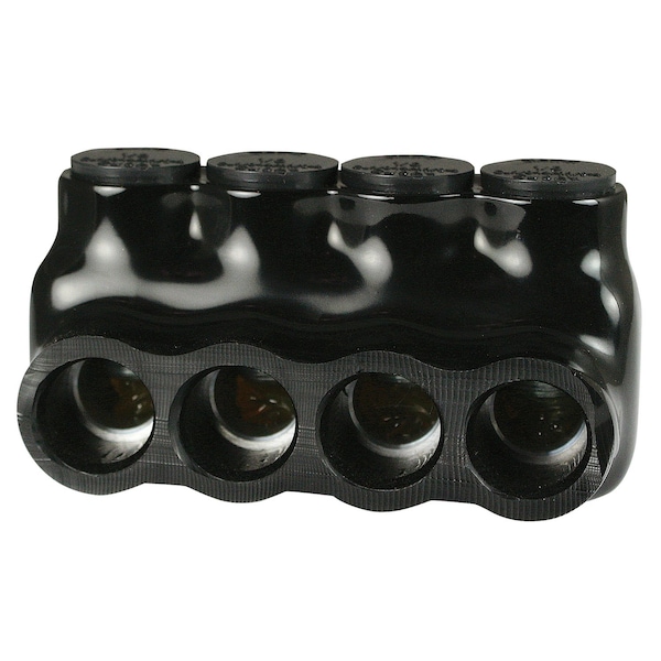Conector de múltiples tapones de un solo lado 14 - 1/0 AWG 4 puertos 600 V Negro - AICS1-0-4