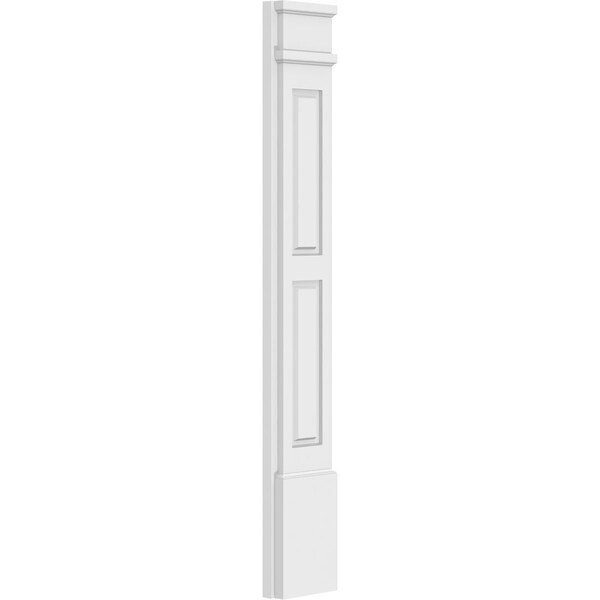 Ekena Millwork Two Equal Raised Panel PVC Pilaster w/Decorative Capital & Base, 7W x 48H x 2P, PR - PILP07X048DRP02-2