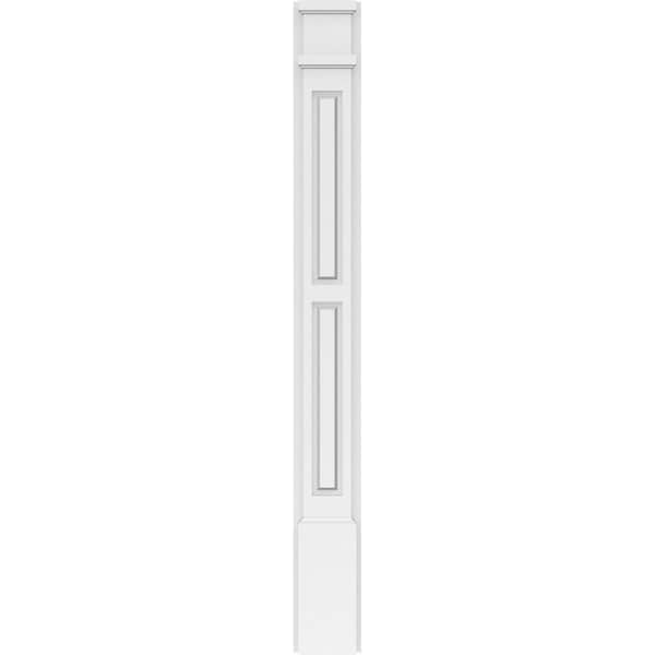 Ekena Millwork Two Equal Raised Panel PVC Pilaster w/Decorative Capital & Base, 5"W x 48"H x 2"P - PILP05X048DRP02-2