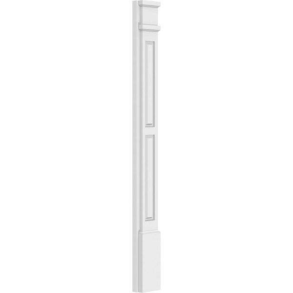 Ekena Millwork Two Equal Raised Panel PVC Pilaster w/Decorative Capital & Base, 5"W x 48"H x 2"P - PILP05X048DRP02-2