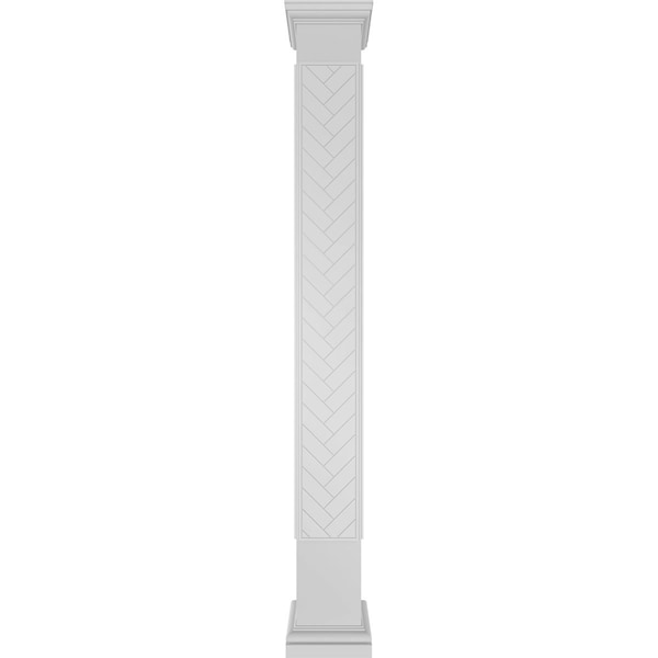 Ekena Millwork Craftsman Classic Square Non-Tapered Herringbone Modern Fretwork Column - CC1210ENHBDTUTU