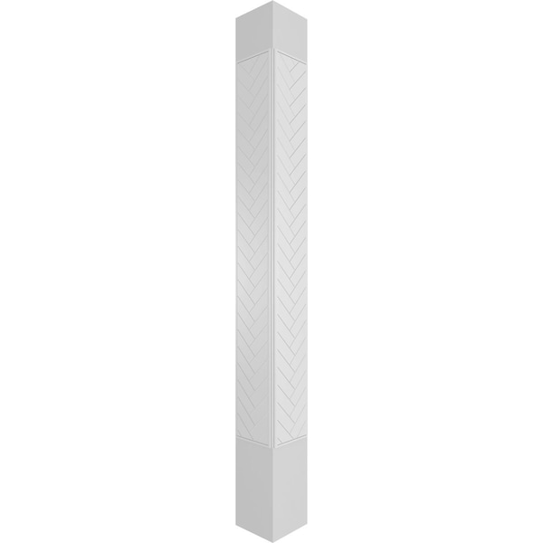 Ekena Millwork Craftsman Classic Square Non-Tapered Herringbone Modern Fretwork Column - CC1210ENHBDTUTU