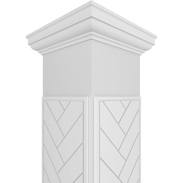 Ekena Millwork Craftsman Classic Square Non-Tapered Herringbone Modern Fretwork Column - CC1210ENHBDTUTU