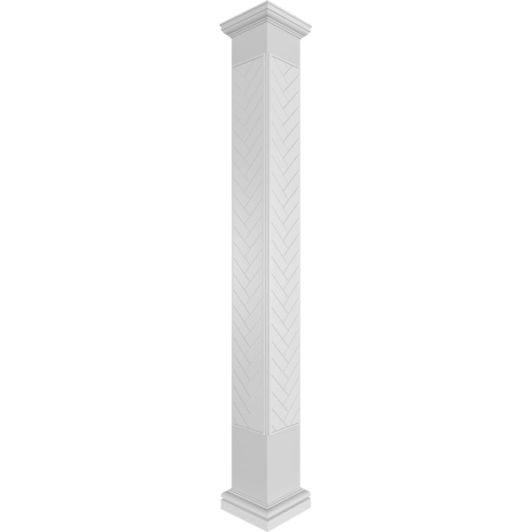 Ekena Millwork Craftsman Classic Square Non-Tapered Herringbone Modern Fretwork Column - CC1210ENHBDTUTU