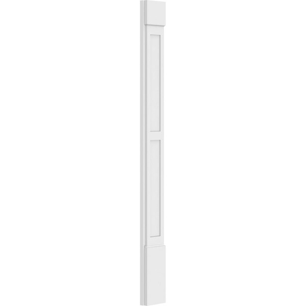 Ekena Millwork Two Equal Flat Panel PVC Pilaster w/Standard Capital & Base, 7W x 72H x 2P, PR - PILP07X072DFP01-2