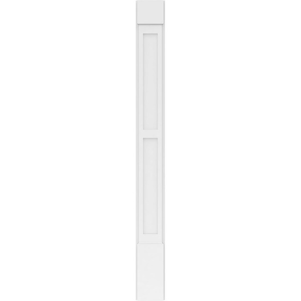 Ekena Millwork Two Equal Flat Panel PVC Pilaster w/Standard Capital & Base, 7W x 72H x 2P, PR - PILP07X072DFP01-2