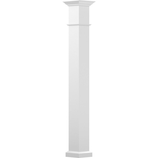 Ekena Millwork 9" x 12' Endura-Aluminum Wellington Style Column, Square Shaft (Load-Bearing 15,000 lbs) Non-Tapered - EA0912ENPSEWEWE