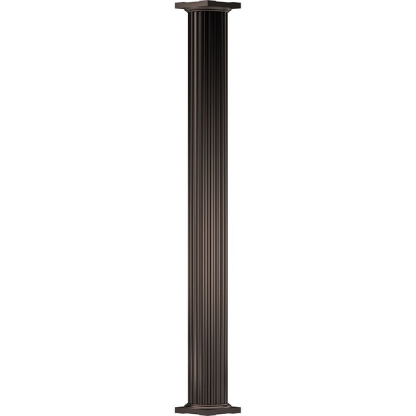 Ekena Millwork 6" x 9' Endura-Aluminum Column, Round Shaft (For Post Wrap Installation), Non-Tapered, FLuted - EA0609RNFSFTUTU