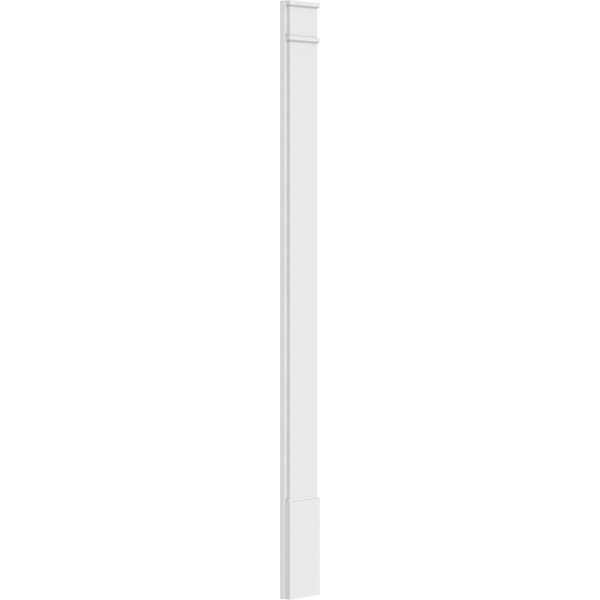 Ekena Millwork Plain PVC Pilaster w/Decorative Capital & Base, 8"W x 102"H x 2"P - PILP08X102SM02-2