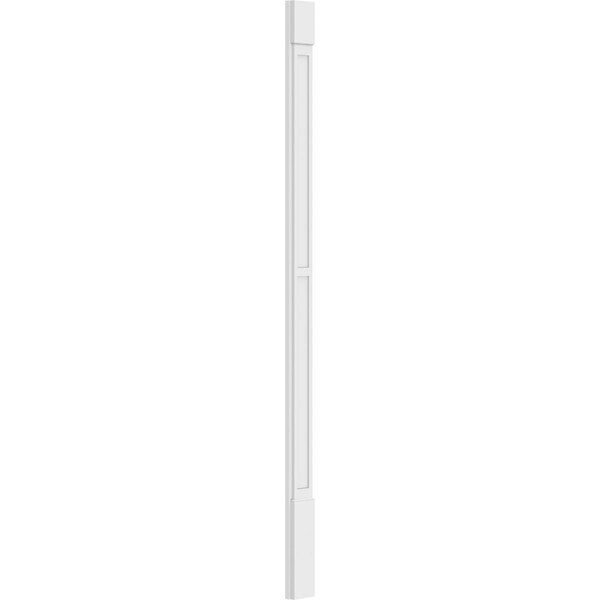 Ekena Millwork Two Equal Flat Panel PVC Pilaster w/Standard Capital & Base, 6"W x 108"H x 2"P - PILP06X108DFP01-2