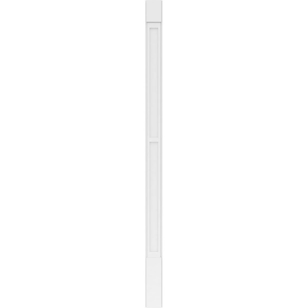 Ekena Millwork Two Equal Flat Panel PVC Pilaster w/Standard Capital & Base, 6"W x 108"H x 2"P - PILP06X108DFP01-2