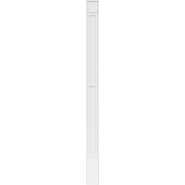 Ekena Millwork Two Equal Flat Panel PVC Pilaster w/Decorative Capital & Base, 8W x 120H x 2P, PR - PILP08X120DFP02-2