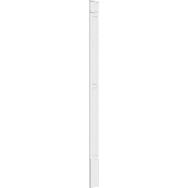 Ekena Millwork Two Equal Flat Panel PVC Pilaster w/Decorative Capital & Base, 8W x 120H x 2P, PR - PILP08X120DFP02-2