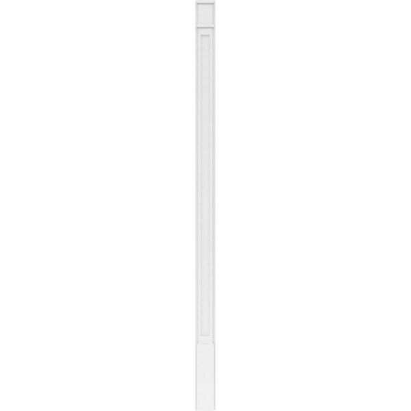 Ekena Millwork Flat Panel PVC Pilaster w/Decorative Capital & Base, 5"W x 102"H x 2"P - PILP05X102FP02-2