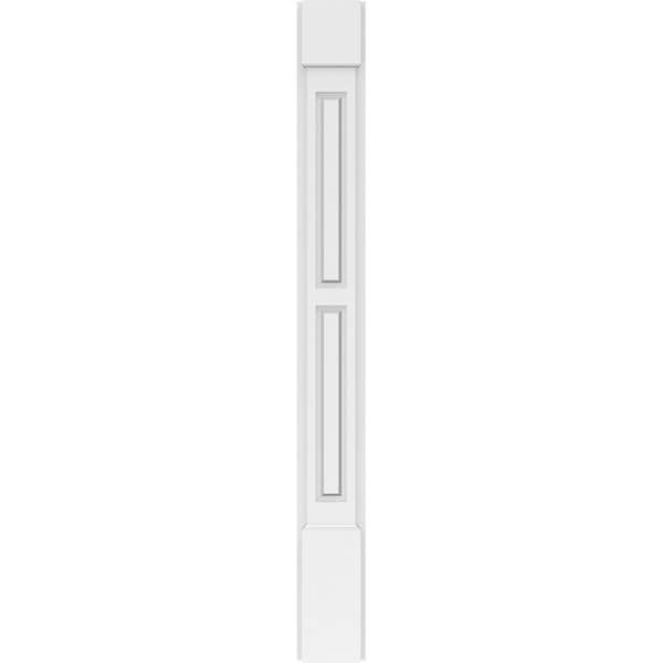 Ekena Millwork Two Equal Raised Panel PVC Pilaster w/Standard Capital & Base, 5"W x 48"H x 2"P - PILP05X048DRP01-2
