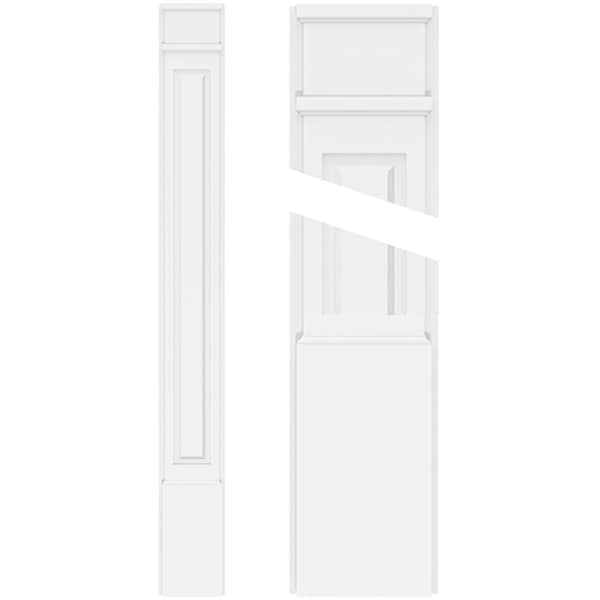 Ekena Millwork Raised Panel PVC Pilaster w/Decorative Capital & Base, 10"W x 48"H x 2"P - PILP10X048RP02-2