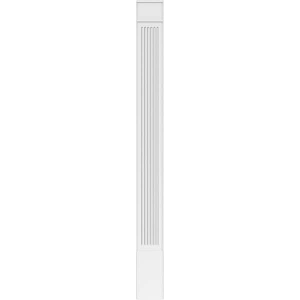 Ekena Millwork Fluted PVC Pilaster w/Decorative Capital & Base, 10"W x 108"H x 2"P - PILP10X108FL02-2