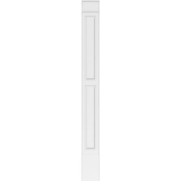 Ekena Millwork Two Equal Raised Panel PVC Pilaster w/Decorative Capital & Base, 12W x 120H x 2P, PR - PILP12X120DRP02-2