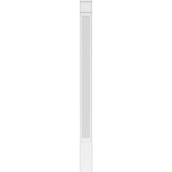 Ekena Millwork Fluted PVC Pilaster w/Decorative Capital & Base, 7"W x 96"H x 2"P - PILP07X096FL02-2
