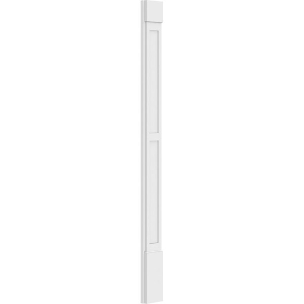 Ekena Millwork Two Equal Flat Panel PVC Pilaster w/Standard Capital & Base, 7"W x 82"H x 2"P - PILP07X082DFP01-2