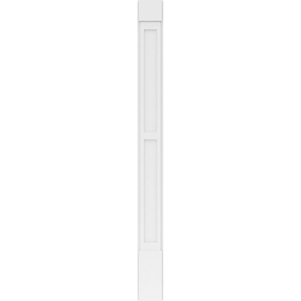 Ekena Millwork Two Equal Flat Panel PVC Pilaster w/Standard Capital & Base, 7"W x 82"H x 2"P - PILP07X082DFP01-2