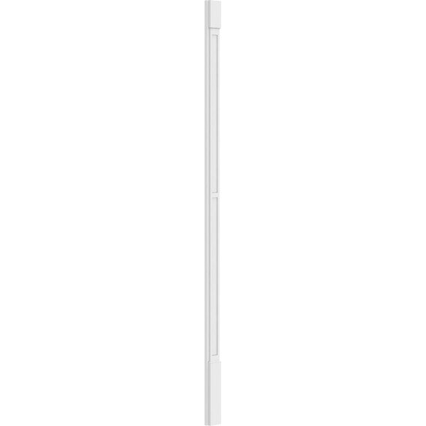 Ekena Millwork Two Equal Flat Panel PVC Pilaster w/Standard Capital & Base, 5"W x 120"H x 2"P - PILP05X120DFP01-2
