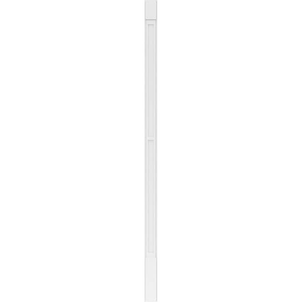 Ekena Millwork Two Equal Flat Panel PVC Pilaster w/Standard Capital & Base, 5"W x 120"H x 2"P - PILP05X120DFP01-2
